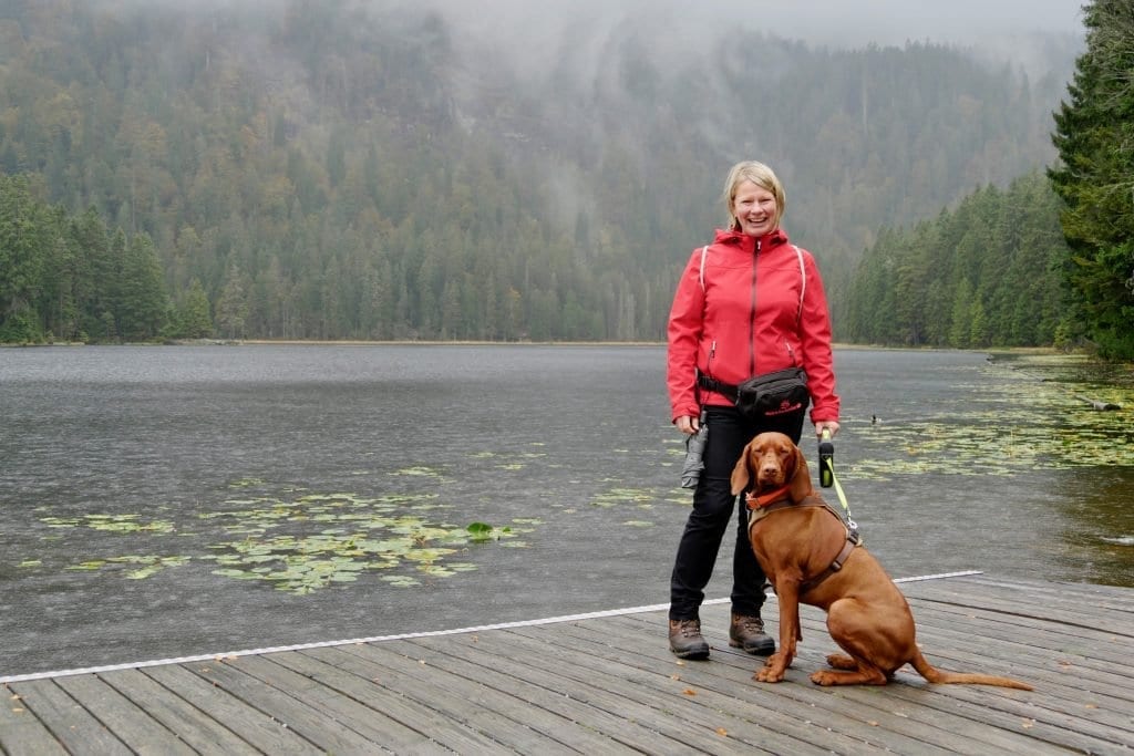 Noch tropft es nur leicht. Wanderung am Großen Arbersee.