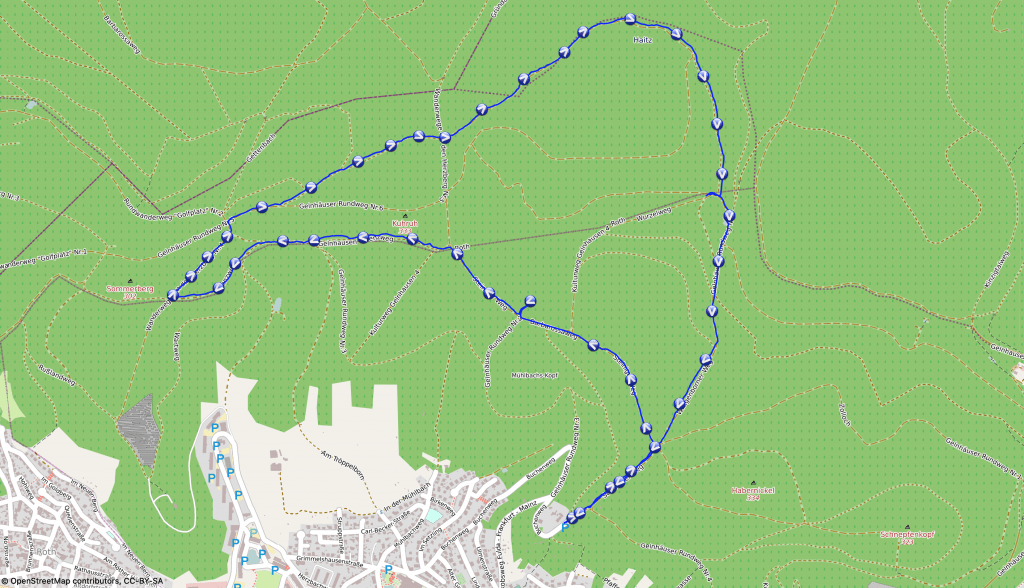 Karte Wanderung Zollhoch in Gelnhausen - Wandern mit Hund