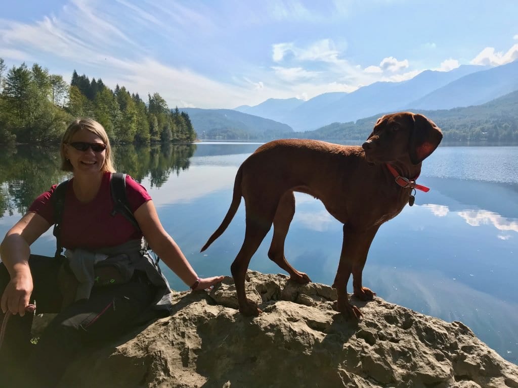 Klettertour an einem slowenischen See