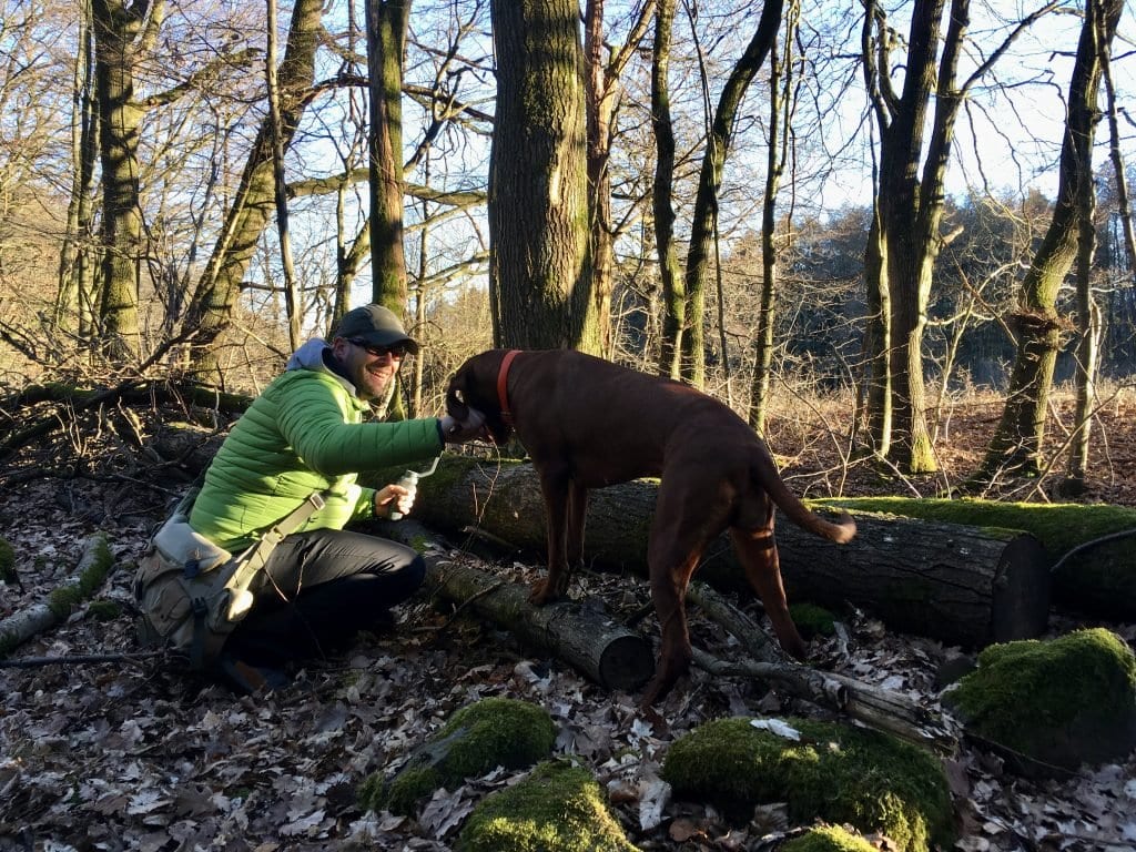 Ich verstecke Leckerlies für Nala.