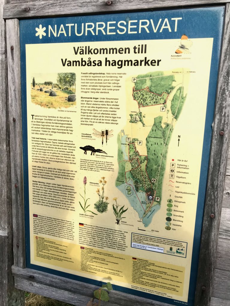 Schilder zeigen die Tier- und Pflanzenwelt der Schären